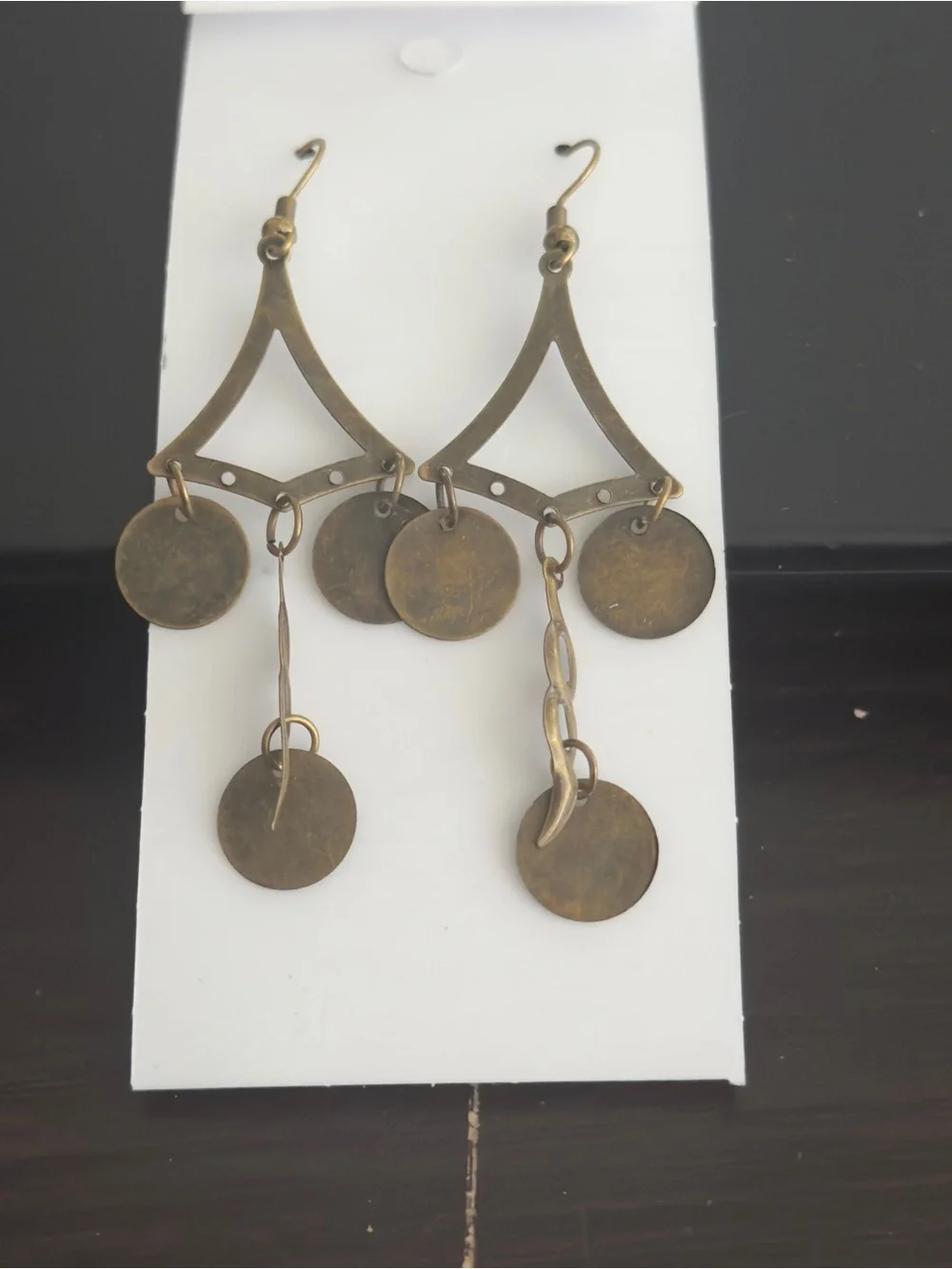 NEW Handcrafted Brass Chandelier Drop Earrings